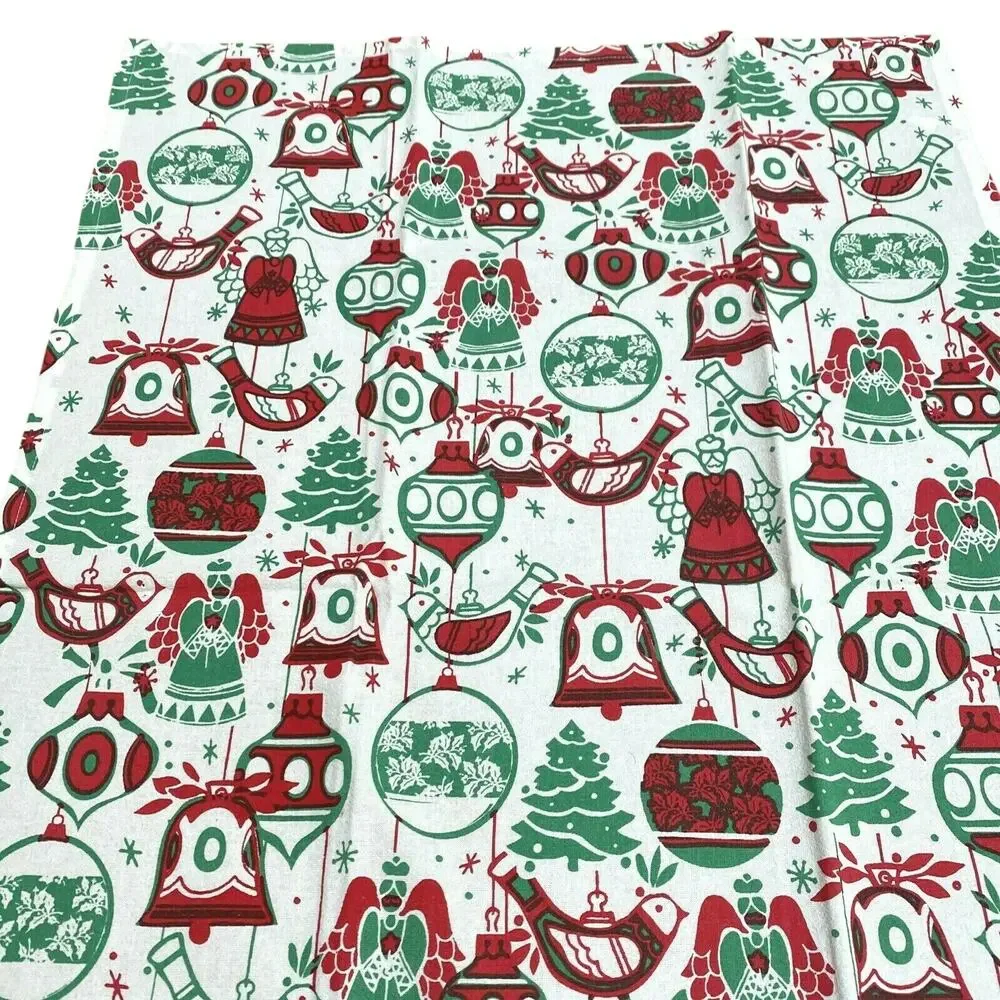 Christmas holiday cotton tea towel red & green